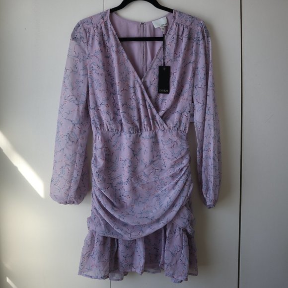 Greylin Tamara Georgette Floral Mini Lilac Dress - Picture 5 of 11